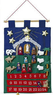 Kubla Crafts Soft Sculpture 8901 Blue Nativity Advent Calendar