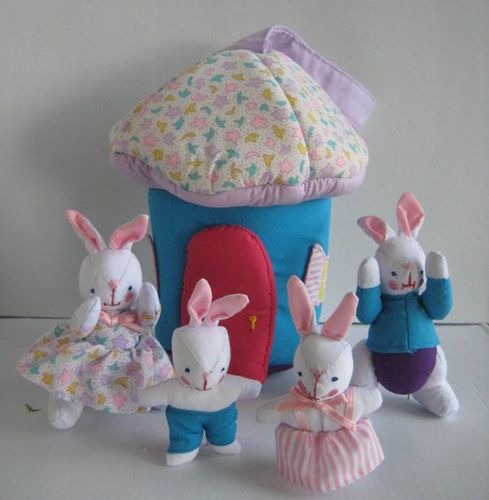 Kubla Crafts Soft Sculpture KUB 8992 Blue Mushroom Bunny House