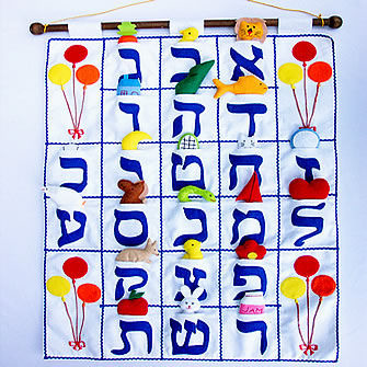 Kubla Crafts Soft Sculpture 9010 Felt Hebrew Alphabet Judaica Wall Hanging