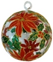 Kubla Crafts Cloisonne 1300Q Poinsetta Cloisonne Glass Ball Ornament