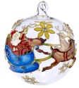 Kubla Crafts Cloisonne 1303G Santa Sleigh Cloisonne Glass Ball Ornament