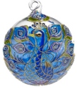 Kubla Crafts Cloisonne 1303V Blue Peacock Cloisonne Glass Ball Ornament