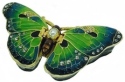 Kubla Crafts Bejeweled Enamel 3064 Butterfly open both side Hinged Box