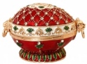 Kubla Crafts Bejeweled Enamel 3117 Victorian Red Egg Box