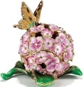 Kubla Crafts Bejeweled Enamel KUB 0 3354 Hydrangeas Butterfly Box