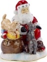 Kubla Crafts Bejeweled Enamel KUB 0 3628 Santa with Puppies Box