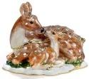 Kubla Crafts Bejeweled Enamel 3639 Deer and Fawn Box