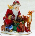 Kubla Crafts Bejeweled Enamel KUB 0 3758 Santa with Animals Box