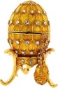 Kubla Crafts Bejeweled Enamel 3776 Gold Egg Box with Necklace