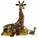 Kubla Crafts Bejeweled Enamel KUB 0 3813GN Giraffe Box and Necklace