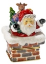 Kubla Crafts Bejeweled Enamel KUB 0 3829 Santa on Chimney Box