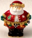 Kubla Crafts Bejeweled Enamel 4138 Santa with Garland Box