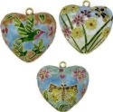 Kubla Crafts Cloisonne 4557 Cloisonne Heart Ornament Set of 3