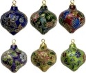 Kubla Crafts Cloisonne 4661 Cloisonne Finial Ornament Set of 6