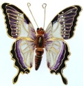 Kubla Crafts Cloisonne 4786PU Bejeweled Purple Butterfly Ornament