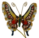 Kubla Crafts Cloisonne KUB 0 4788YL Bejeweled Large Butterfly Ornament