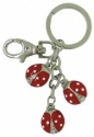 Kubla Crafts Bejeweled Enamel 1475 Ladybug Key Ring