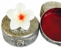 Kubla Crafts Bejeweled Enamel 3062 Mini Box Plumeria