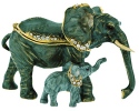 Kubla Crafts Bejeweled Enamel 3618 Elephant Mom and Baby Box