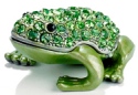 Kubla Crafts Bejeweled Enamel 3746- Jewel Green Frog Box