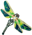 Kubla Crafts Bejeweled Enamel 3749BL Blue Green Dragonfly Box