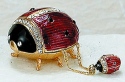 Kubla Crafts Bejeweled Enamel 4006 Ladybug Box with Necklace