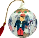 Kubla Crafts Cloisonne 0074- Glass Ball Soldier Hand Painted Ornaments Set of 3