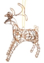 Kubla Crafts Cloisonne 0104- Antique Gold Wire Reindeer Ornaments Set of 3