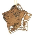 Kubla Crafts Cloisonne 0107 Gilded Metal Star Box Ornaments Set of 3
