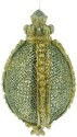 Kubla Crafts Cloisonne 0110- Gold Sinamay Vintage Ornament