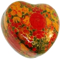 Kubla Crafts Capiz 0121H Gold Leaf Hazara Heart Box