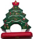 Kubla Crafts Capiz 0137- Christmas Tree Wood Napkin Rings Set of 8