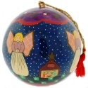 Kubla Crafts Cloisonne 0196- Large Angel Ball Ornaments Set of 3