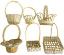 Kubla Crafts Cloisonne 0202- Woven Wire Basket Ornament Set of 6