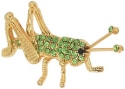 Kubla Crafts Bejeweled Enamel 0222 Crystal Grasshopper Brooch