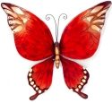 Kubla Crafts Capiz 0252- Shell and Metal Wall Capiz Red Butterfly Wall Decor