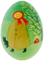 Kubla Crafts Capiz 0325F Hand Painted Wooden Egg
