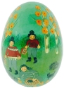 Kubla Crafts Capiz 0325G Hand Painted Wooden Egg