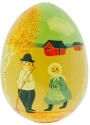Kubla Crafts Capiz 0325I Hand Painted Wooden Egg