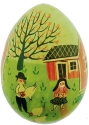 Kubla Crafts Capiz 0325N Hand Painted Wooden Egg