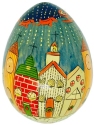 Kubla Crafts Capiz 0325R Hand Painted Wooden Egg