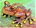 Kubla Crafts Capiz 0328B Mosaic Frog Figurine