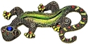 Kubla Crafts Capiz 0349- Mosaic Gecko Wall Decor Set of 3