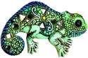 Kubla Crafts Capiz 0351 Mosaic Green Chameleon Wall Decor Set of 3