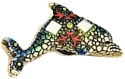 Kubla Crafts Capiz 0352A Mosaic Dolphin Magnet Set of 6