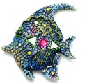 Kubla Crafts Capiz 0352I Mosaic Fish Magnet Set of 6