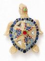 Kubla Crafts Capiz 0352Q Sea Turtle - Mosaic Magnet Sand Set of 2