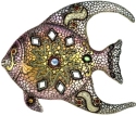 Kubla Crafts Capiz 0355 Mosaic Fish Wall Decor