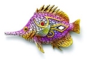 Kubla Crafts Capiz 0360D Mosaic Fish Magnet Set of 6