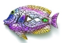 Kubla Crafts Capiz 0360F Mosaic Fish Magnet Set of 6